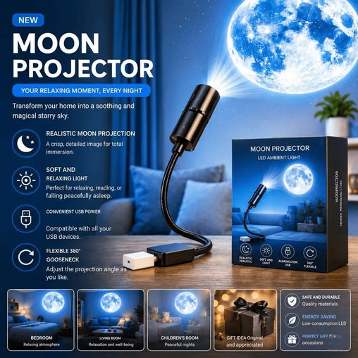 Lampe Projection Lune Terre USB.