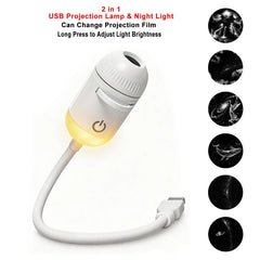 Projecteur d'étoiles & Galaxy pour plafond - USB projection lamp and night light, adjustable brightness, interchangeable films.