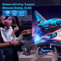 Douchity - MINI Projecteur Pro used for screen mirroring with support for Miracast, Airplay, and DLNA.