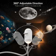 Projecteur d'étoiles & Galaxy pour plafond avec direction ajustable à 360° pour une projection personnalisée.
