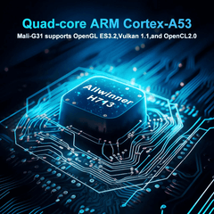 Douchity - MINI Projecteur Pro featuring advanced quad-core ARM Cortex-A53 technology.