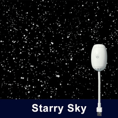 projecteur ciel étoilé et projection d'étoiles sur fond noir avec câble USB