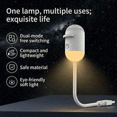 Projecteur ciel étoilé compact et léger avec lumière douce, parfait pour transformer l'ambiance.